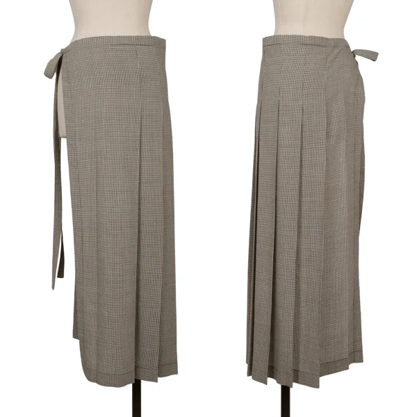 robe de chambre COMME des GARCONS Houndstooth Half Wrap Skirt Grey S-M K-168938_001