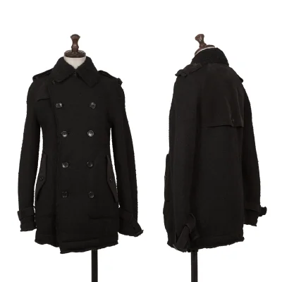 JUNYA WATANABE MAN PINK Piling Pile Knit Short Trench Coat