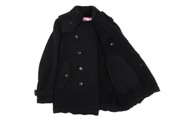 JUNYA WATANABE MAN PINK Piling Pile Knit Short Trench Coat K-168939_013