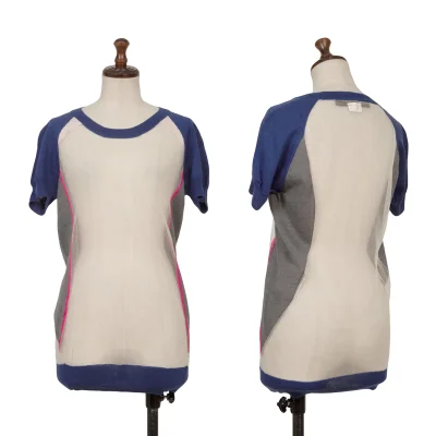 JUNYA WATANABE COMME des GARCONS Mesh Switching Short Sleeve Knit Top