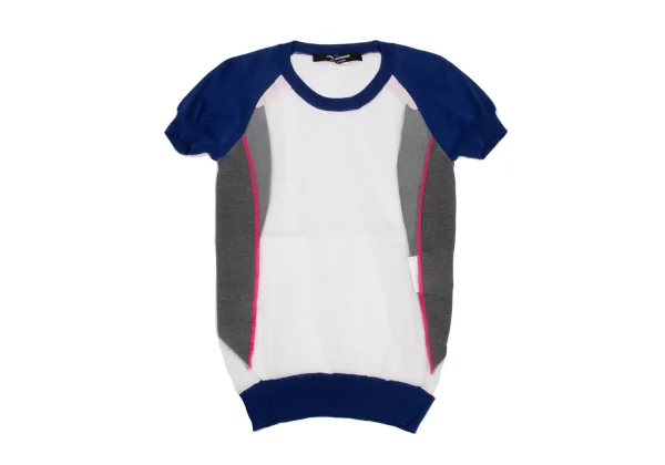 JUNYA WATANABE COMME des GARCONS Mesh Switching Short Sleeve Knit Top K-168944_002