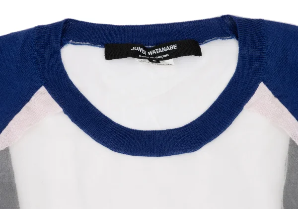 JUNYA WATANABE COMME des GARCONS Mesh Switching Short Sleeve Knit Top K-168944_004