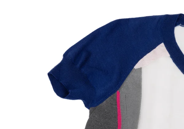 JUNYA WATANABE COMME des GARCONS Mesh Switching Short Sleeve Knit Top K-168944_005