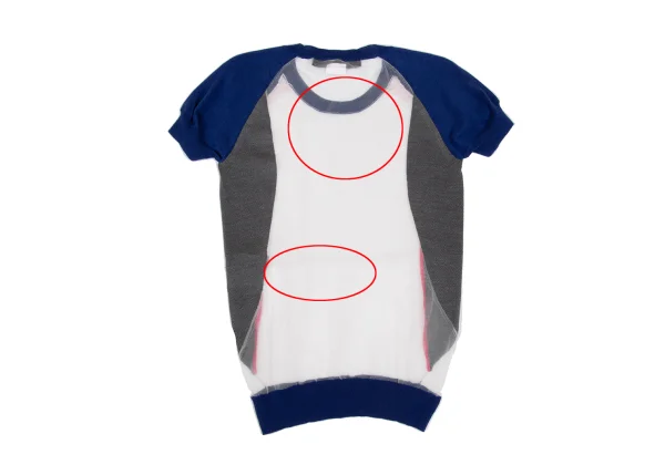 JUNYA WATANABE COMME des GARCONS Mesh Switching Short Sleeve Knit Top K-168944_009