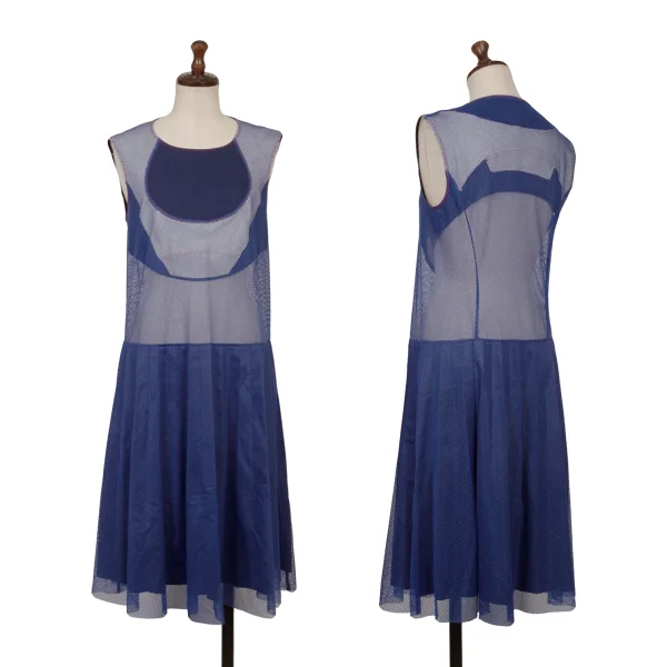 JUNYA WATANABE COMME des GARCONS Mesh Switching Sleeveless Dress Blue S K-168945_001