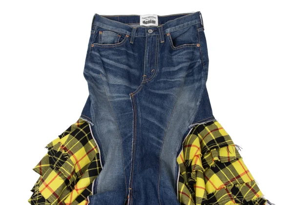 JUNYA WATANABE COMME des GARCONS denim Check Switching Rebuild Skirt K-168950_003