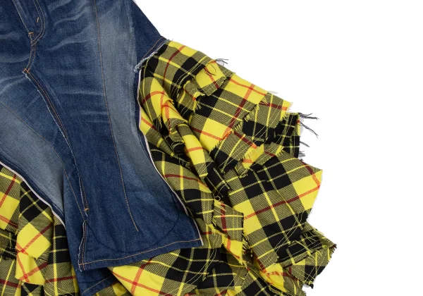 JUNYA WATANABE COMME des GARCONS denim Check Switching Rebuild Skirt K-168950_009
