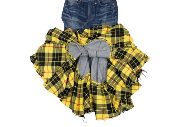JUNYA WATANABE COMME des GARCONS denim Check Switching Rebuild Skirt K-168950_010