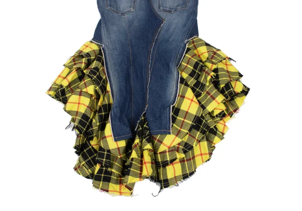 JUNYA WATANABE COMME des GARCONS denim Check Switching Rebuild Skirt K-168950_014