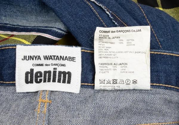 JUNYA WATANABE COMME des GARCONS denim Check Switching Rebuild Skirt K-168950_016
