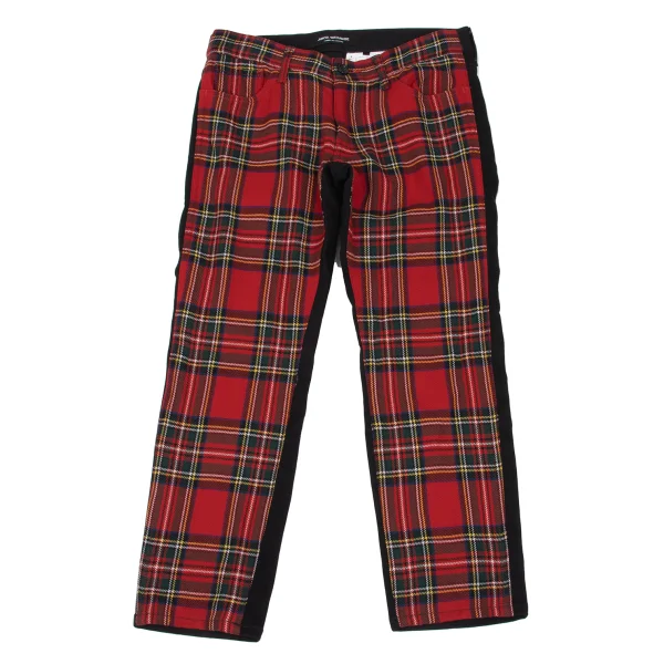 JUNYA WATANABE COMME des GARCONS Checker Switching Cropped Pants Red,Black S K-168953_001