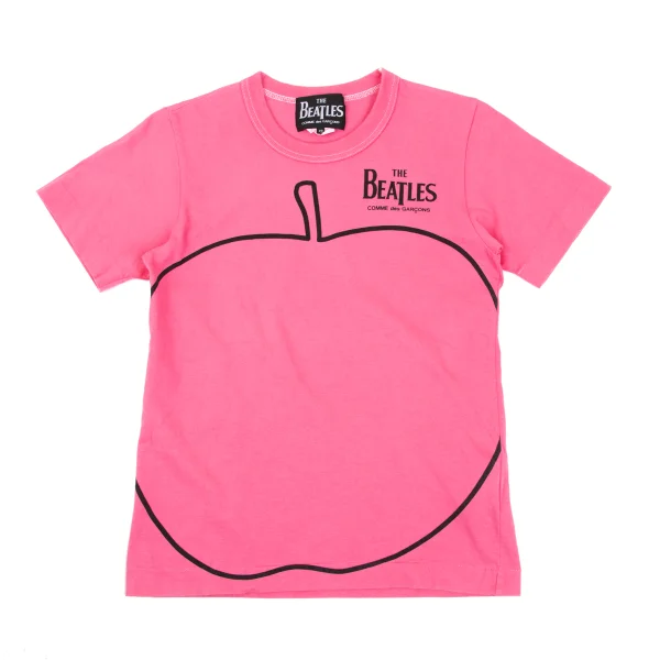 THE BEATLES COMME des GARCONS Dyed Apple Printed T Shirt Pink XS K-168957_001