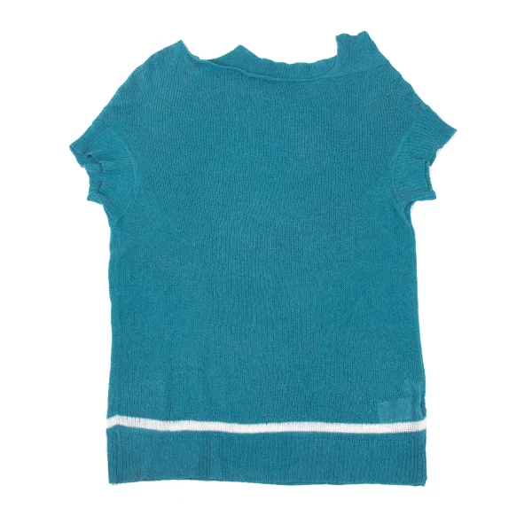 Yohji Yamamoto NOIR Cotton Linen Hem Line Knit Top K-168960_002