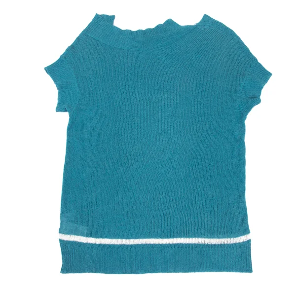 Yohji Yamamoto NOIR Cotton Linen Hem Line Knit Top K-168960_008