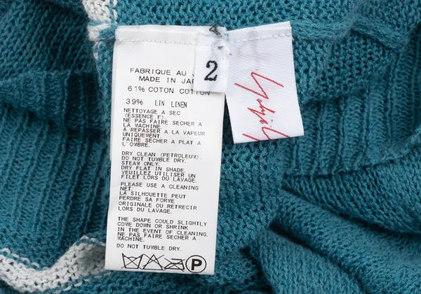 Yohji Yamamoto NOIR Cotton Linen Hem Line Knit Top K-168960_012