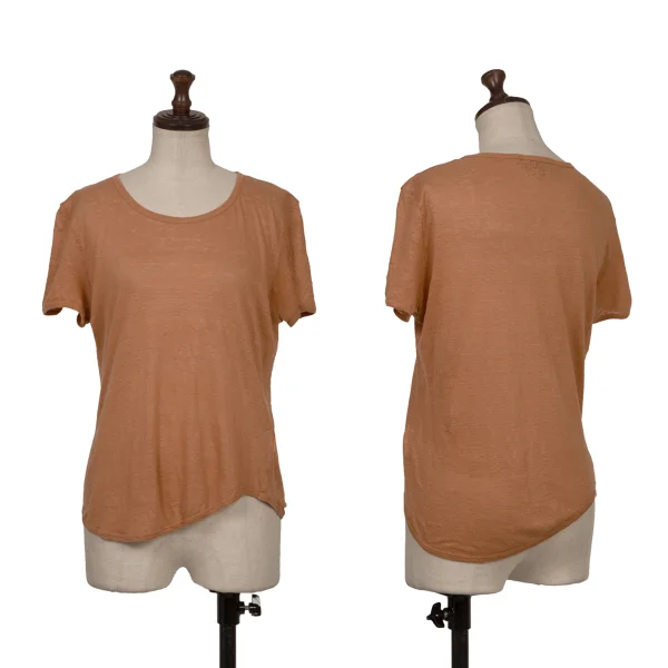 Max Mara Linen T Shirt Orange L K-168961_001