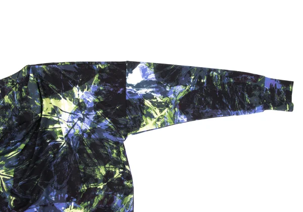 ISSEY MIYAKE Draped-neck Graphic Printed Long Sleeve Top K-168969_005