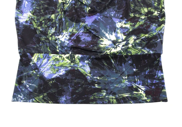 ISSEY MIYAKE Draped-neck Graphic Printed Long Sleeve Top K-168969_007