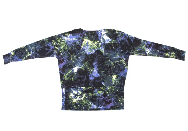 ISSEY MIYAKE Draped-neck Graphic Printed Long Sleeve Top K-168969_009