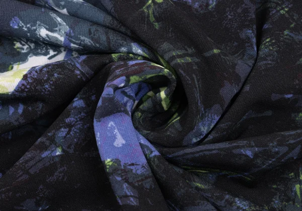 ISSEY MIYAKE Draped-neck Graphic Printed Long Sleeve Top K-168969_011