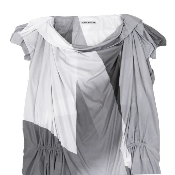 ISSEY MIYAKE Gather Switching Printed Sleeveless Top K-168970_003