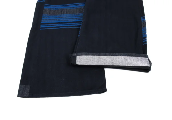 ISSEY MIYAKE A.POC INSIDE Stripe Woven Jacquard Wide Denim Pants K-168971_010