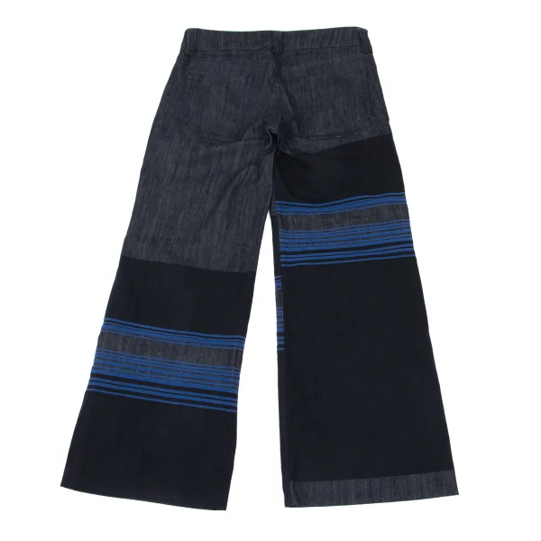 ISSEY MIYAKE A.POC INSIDE Stripe Woven Jacquard Wide Denim Pants K-168971_011