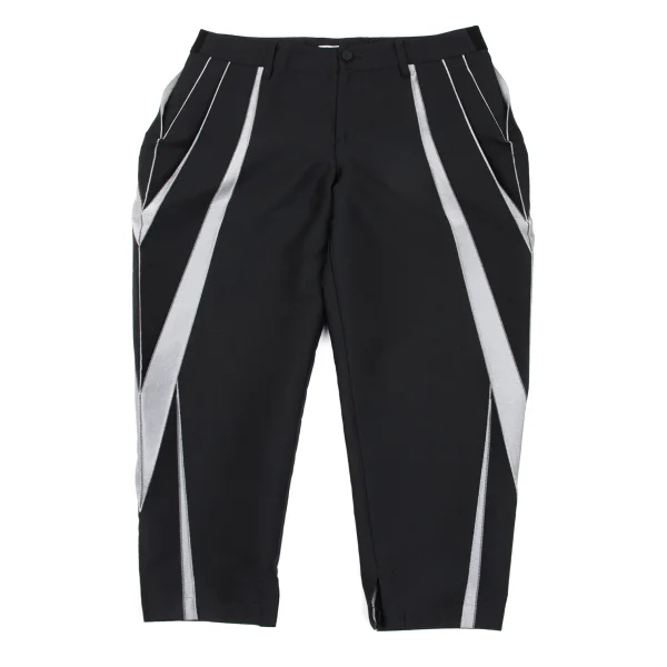 ISSEY MIYAKE Striped Woven Cropped Pants Black,Grey 3 K-168972_001