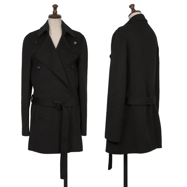 BALLY Angora Blended Wool Short Coat Black 40 K-168976_001
