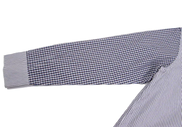 Ne-net Check Stripe Switching Rabbit Embroidery Long-sleeved Shirt K-168981_009