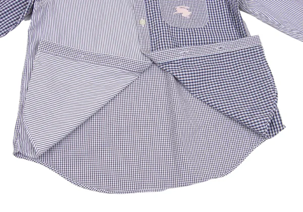 Ne-net Check Stripe Switching Rabbit Embroidery Long-sleeved Shirt K-168981_013