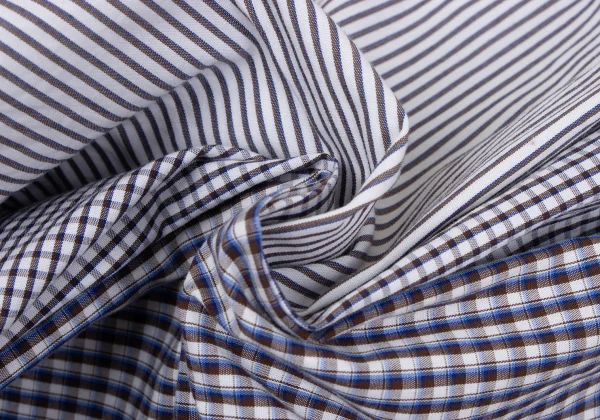 Ne-net Check Stripe Switching Rabbit Embroidery Long-sleeved Shirt K-168981_016