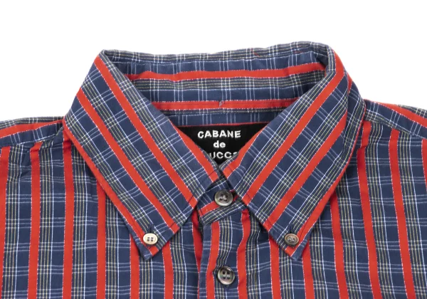 CABANE de zucca Checked Stripe Long-sleeved Shirt K-168983_003