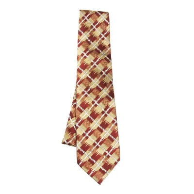 Yves Saint Laurent Silk Bias Checkered Tie