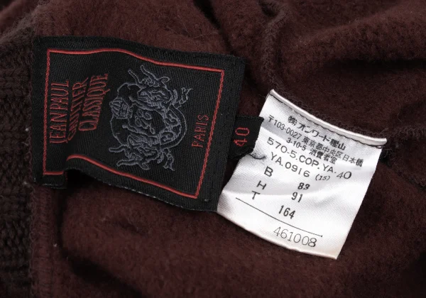 Jean Paul GAULTIER CLASSIQUE Cotton Brushed Lining Ribbed Sweatshirt Dress K-168994_019