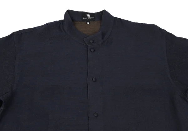 ISSEY MIYAKE im Wool Cotton Mao Collar Shirt K-169000_002