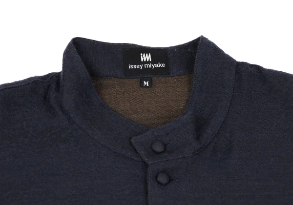ISSEY MIYAKE im Wool Cotton Mao Collar Shirt K-169000_003