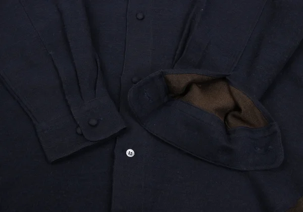 ISSEY MIYAKE im Wool Cotton Mao Collar Shirt K-169000_006