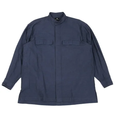 ISSEY MIYAKE im Cotton Fly Front Mao Collar Shirt