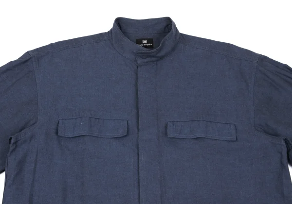ISSEY MIYAKE im Cotton Fly Front Mao Collar Shirt K-169001_002
