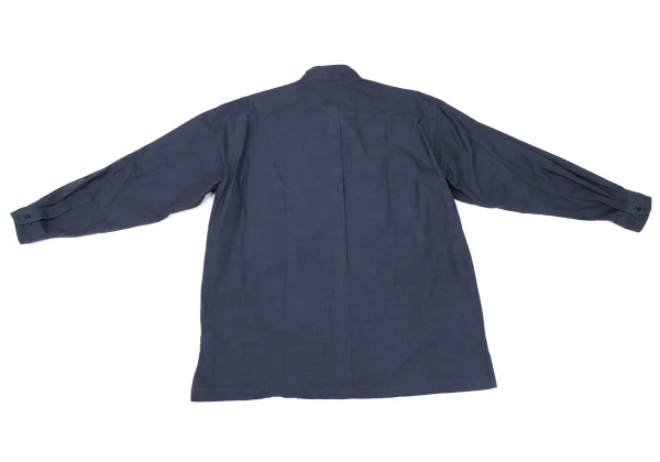 ISSEY MIYAKE im Cotton Fly Front Mao Collar Shirt K-169001_014
