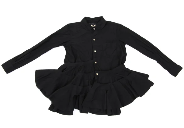 COMME des GARCONS Tiered Hem Round Collar Shirt K-169010_002