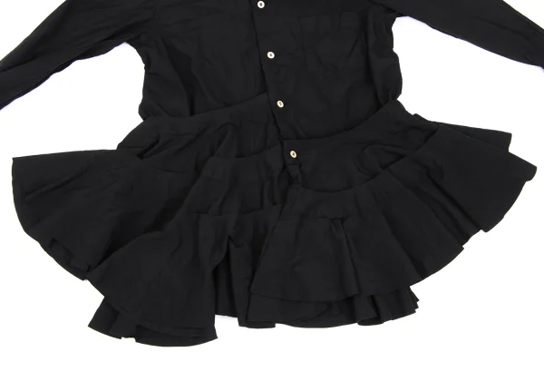 COMME des GARCONS Tiered Hem Round Collar Shirt K-169010_012