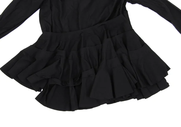 COMME des GARCONS Tiered Hem Round Collar Shirt K-169010_017