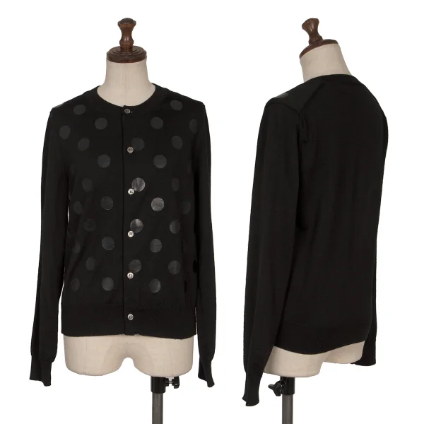 COMME des GARCONS Wool Front Dot Print Cardigan Black S K-169012_001