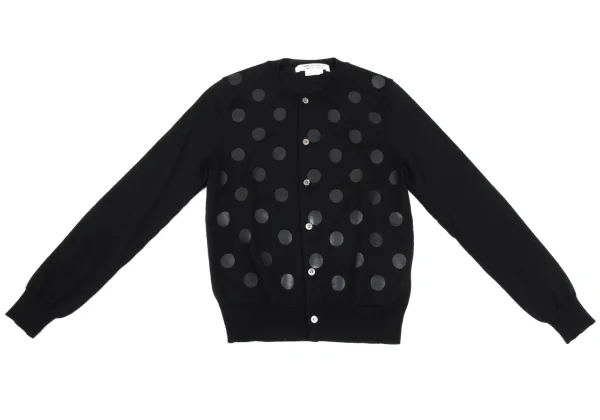 COMME des GARCONS Wool Front Dot Print Cardigan K-169012_002