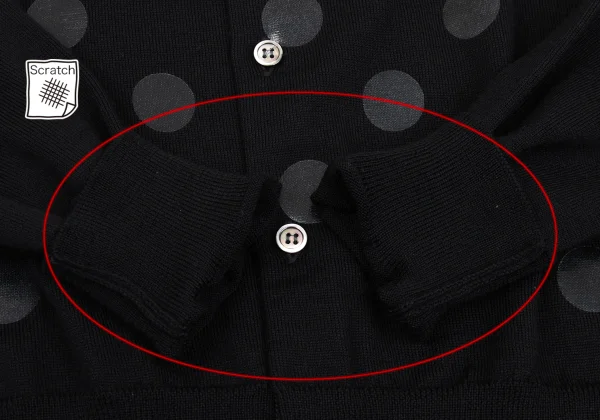 COMME des GARCONS Wool Front Dot Print Cardigan K-169012_007