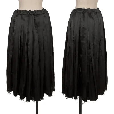 COMME des GARCONS Poly Cut-off Hem Design Wrinkled Pleats Skirt