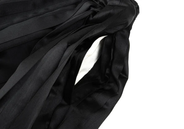 COMME des GARCONS Poly Cut-off Hem Design Wrinkled Pleats Skirt K-169014_004