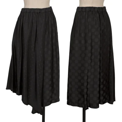 Y's Dot Jacquard Switching Design Cupra Skirt